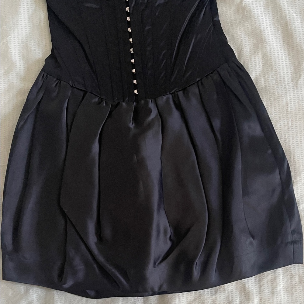 bebe Elegant Black corset Strapless Dress - Picture 4 of 5